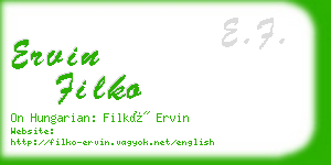 ervin filko business card